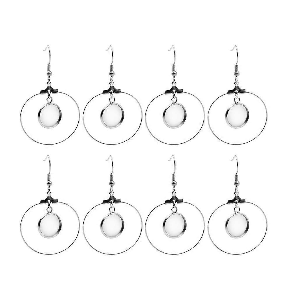20PCS Round Empty Earring Tray In Silver Perfect For DIY Projects Jewelry Making Ideal For Crafting And Personal Use