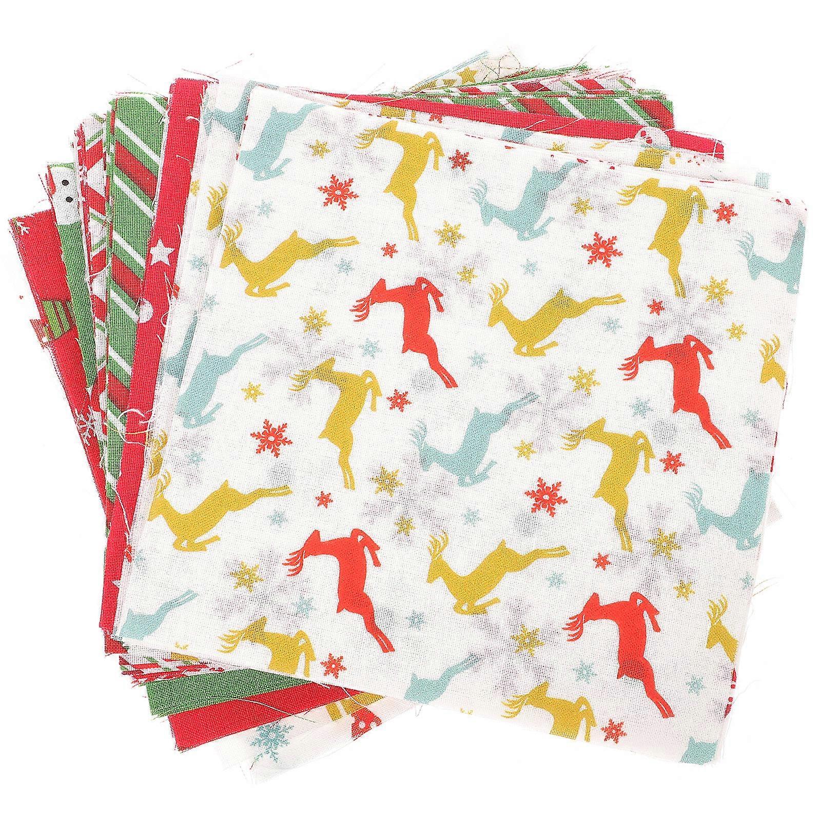 40Pcs Cotton Fabric Patchwork Design Assorted Color For Quilts Cushion Covers Christmas DIY Craft Projects