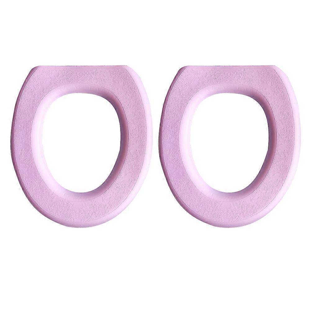 O Shaped Toilet Seat Cover Pink EVA Material Soft Warm Stylish Design for Bathroom