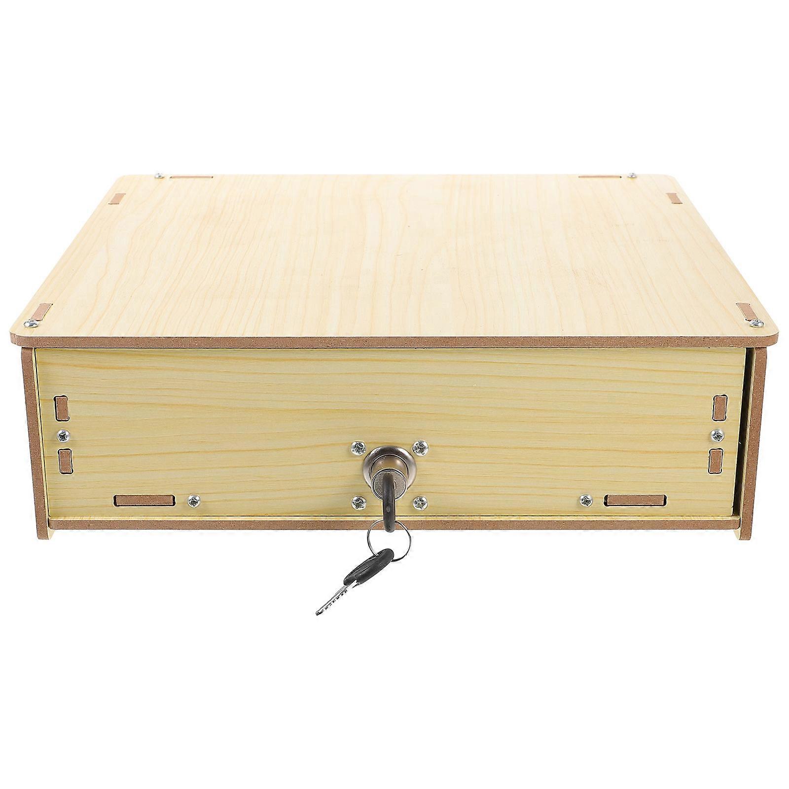 Wooden Cash Storage Box Multi Organizer for Office Home Use – Elegant Design Container for Coins, Notes and Personal Items