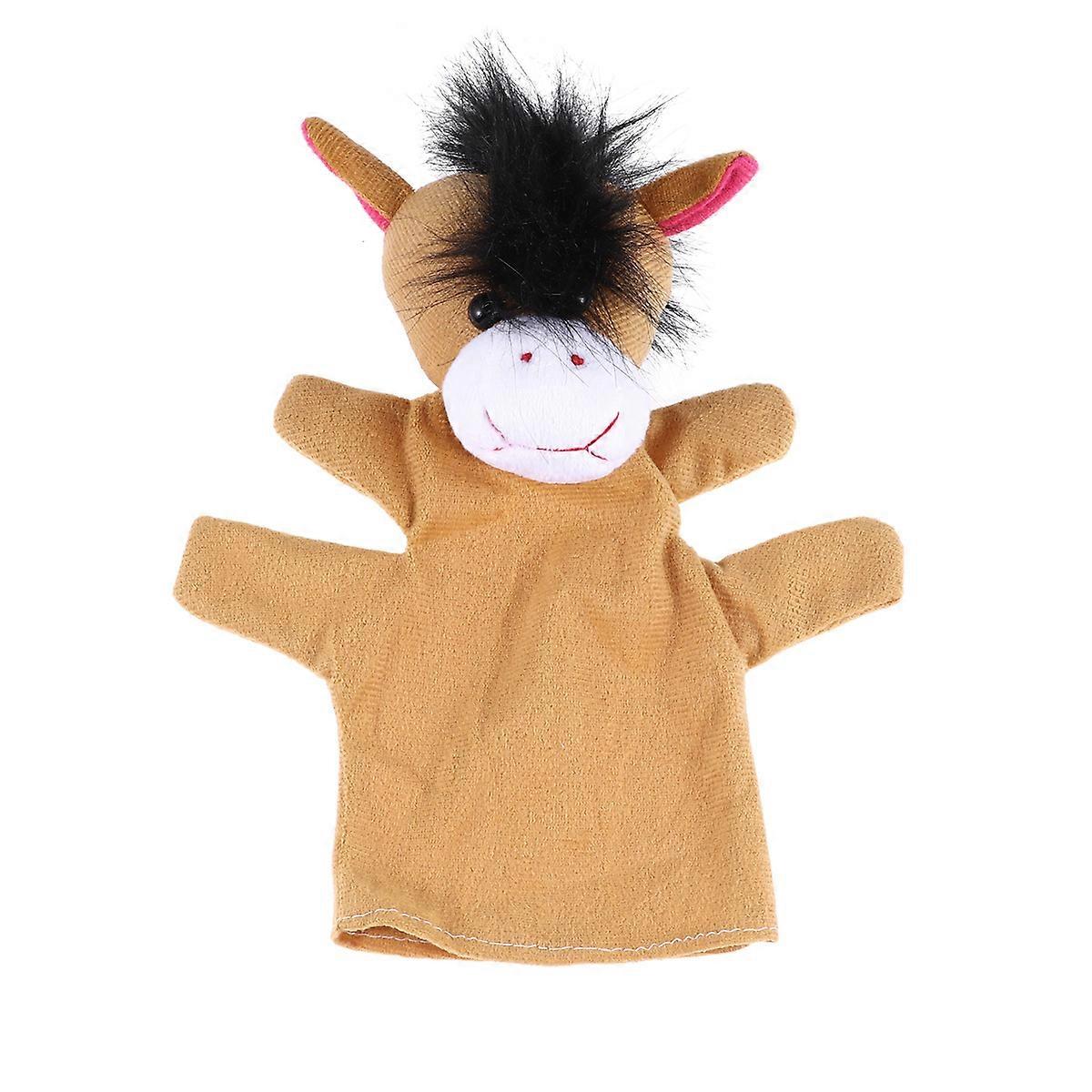 Brown Animal Hand Puppet Plush Toy for Kids Storytelling and from Short Plush and PP Cotton 20CM