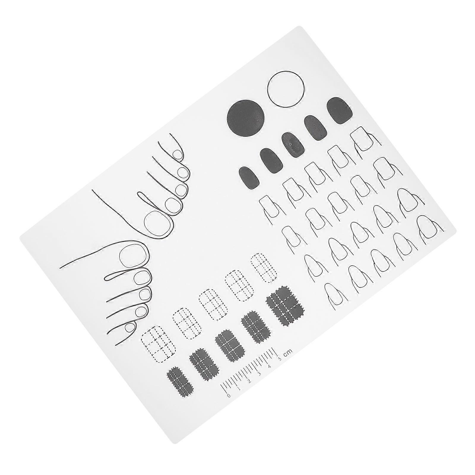 Rectangular Nail Art Practice Mat Acrylic Silica Trainer Sheet For DIY Application Multi Color 1Pcs
