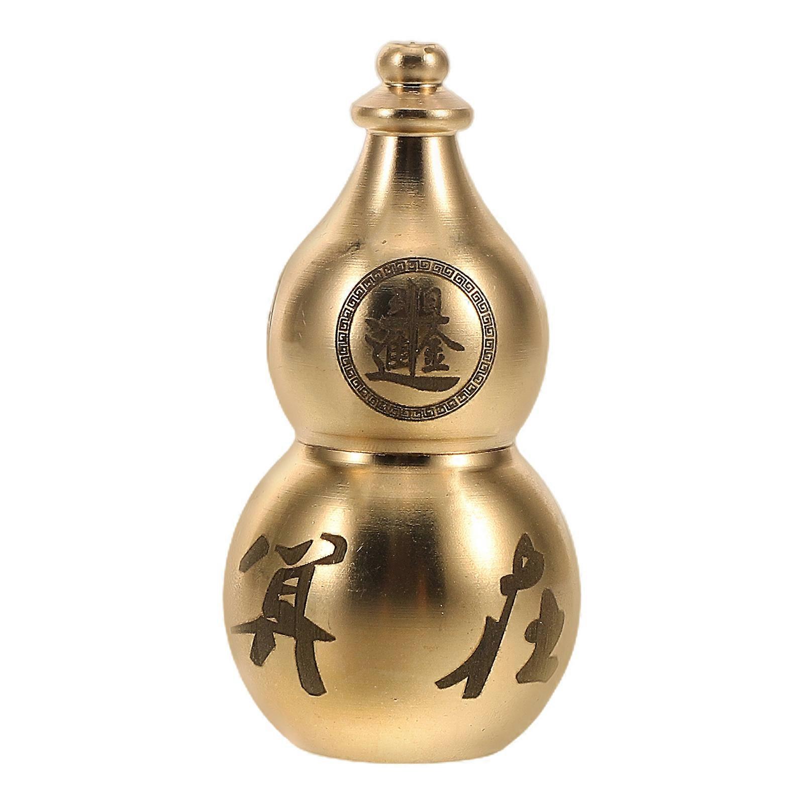 Vintage Brass Gourd Statue – Decorative Home and Office Ornament Symbolizing Prosperity and Positive Energy, Unique Housewarming and Business Openings