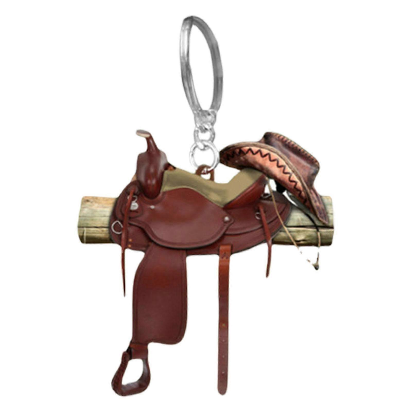 Saddle Keyring  Acrylic Keychain  Saddle Ornament  2DWESTERN COWBOY Charm