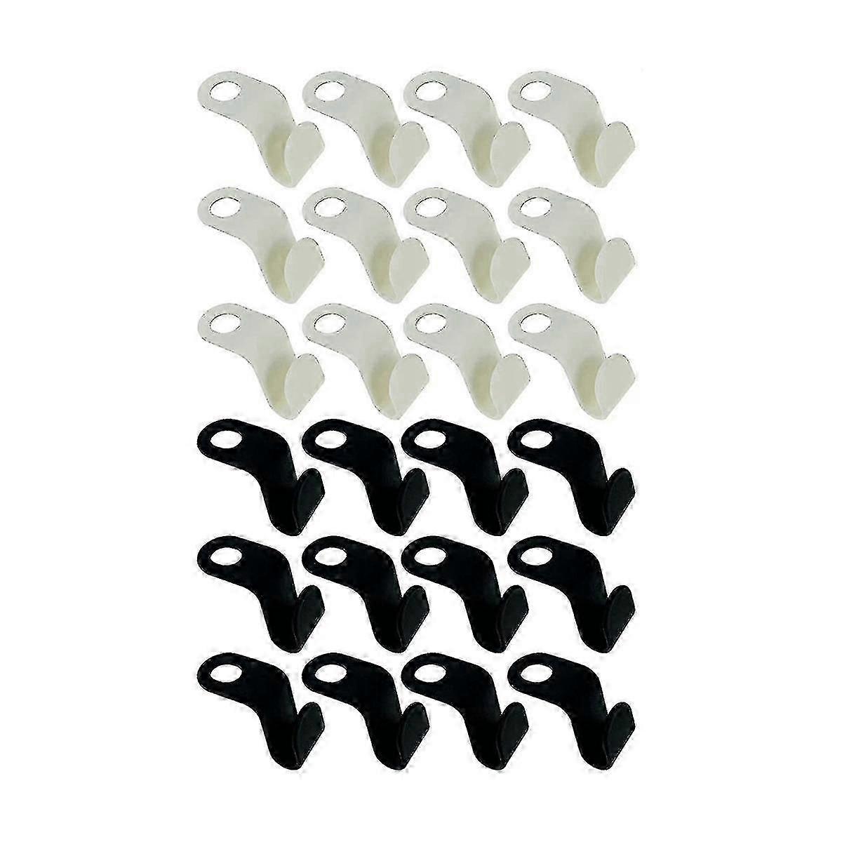 For Clothes Connector Hooks, Black and White Sturdy Plastic Hooks for Hangers, Space Saving Organizer
