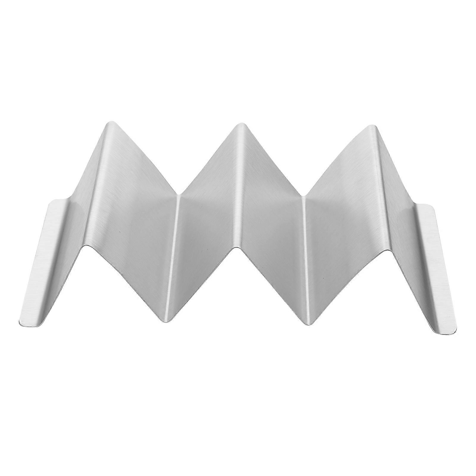 Metal Taco Holder 1 Pack W Shape Taco Stands for Family Gatherings High-End Restaurants Made of Stainless Steel Silver