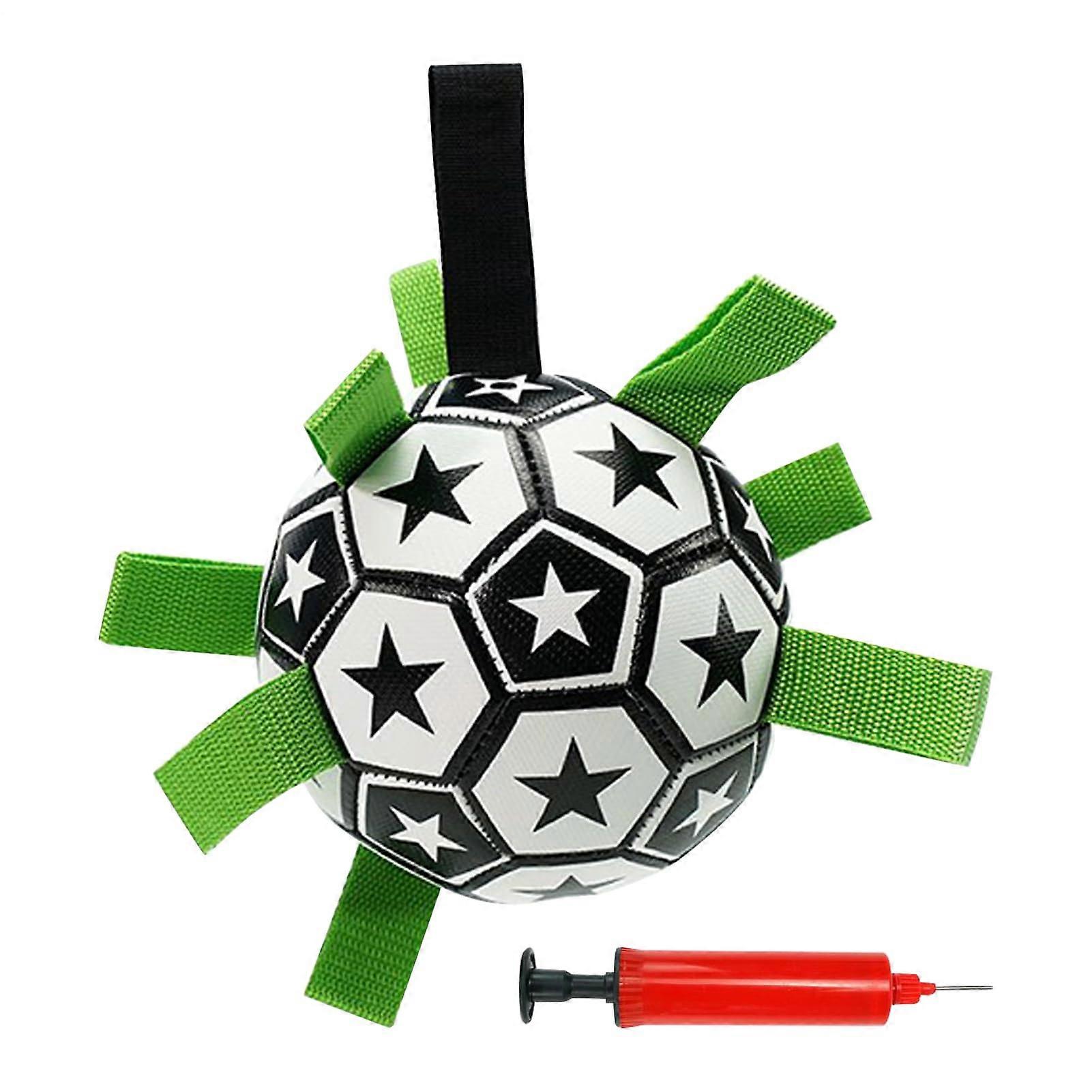 Football for Dogs Jolly Ball with Air Pump, Durable Interactive Chew Toy for Water Play, Pool Fetch, and Exercise for Puppies