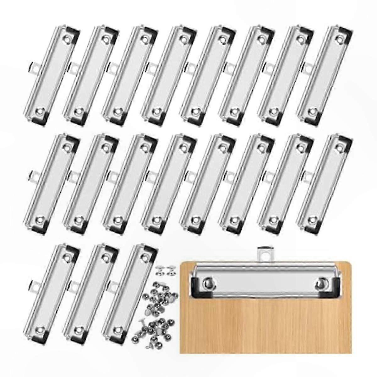 20-Pack Metal Clipboard Clips, 12cm Cardboard Hooks for Office and Craft Projects