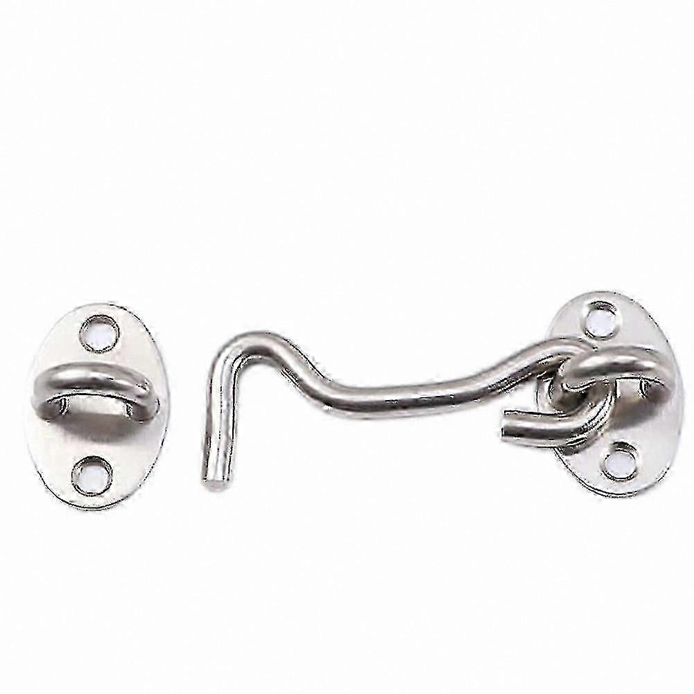4 Inch Silver Gate Latch for Barn Door, Hook and Eye Latch, Cabin Hooks for Sliding Doors