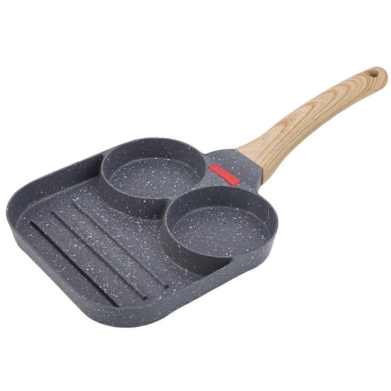 Non Stick Frying Pan Sectioned Egg Cooker for Pancakes Breakfast Convenient Handle Design for Cleaning for Home Use