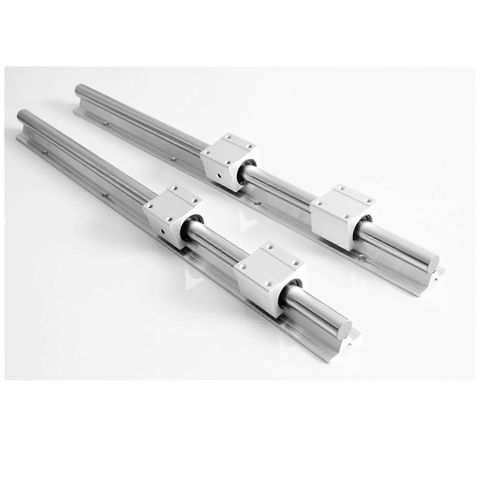 Professional 10mm Linear Rail SBR10 300/500/600/1000mm 4Pcs SBR10UU Bearing Blocks Supported Slide Shaft Rod Guide Block for CNC 3D Printing(600mm)