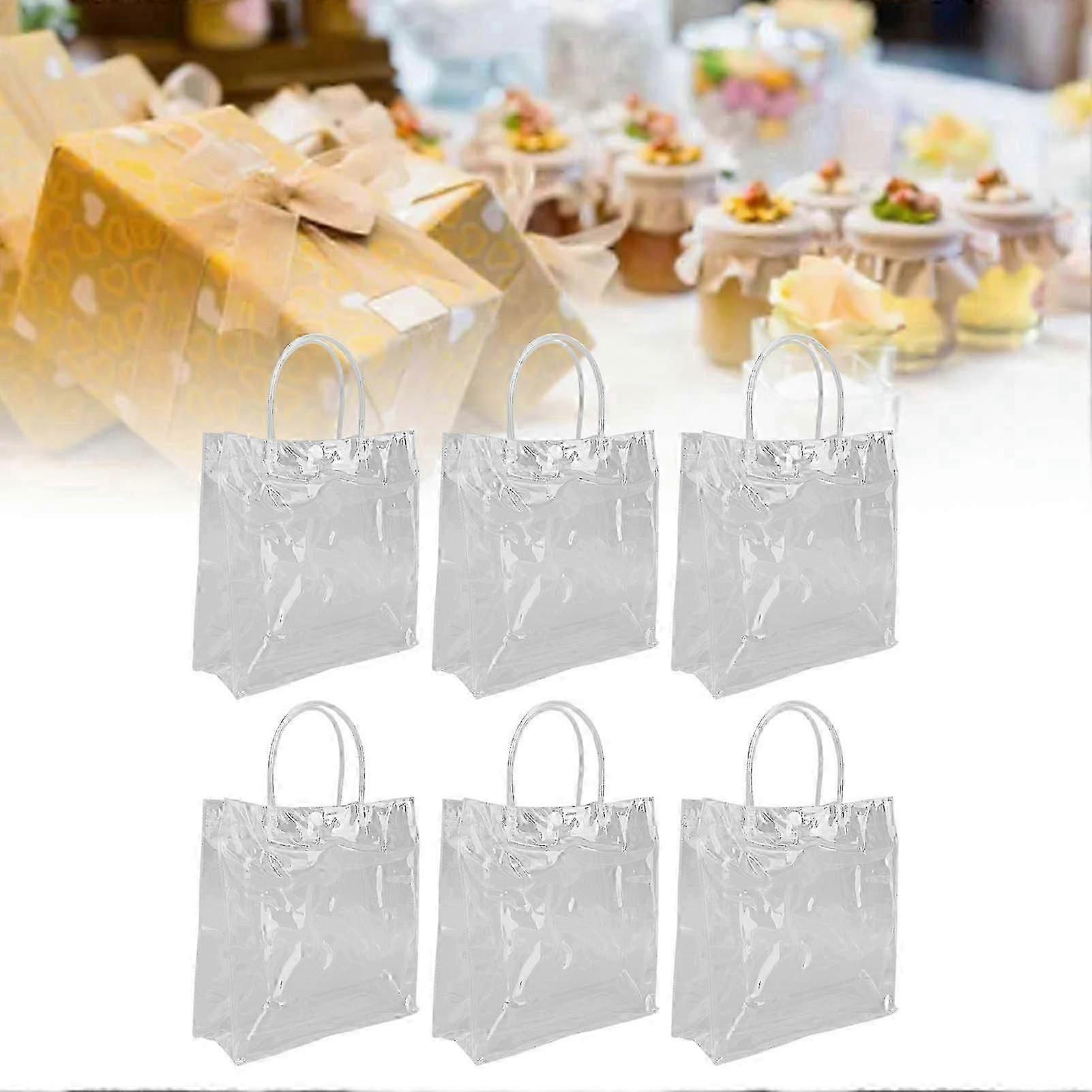20pcs Sacs Cadeaux En PVC Transparent Grande Capacité Simple Multifonctionnel 20x20x8cm