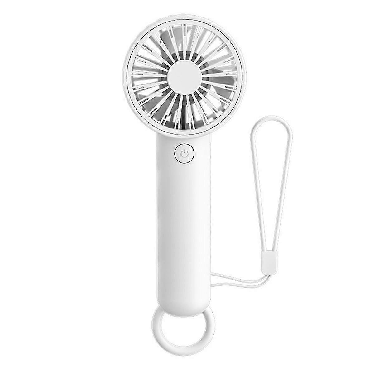 Travel-Sized Powerful Mini Fan, USB Rechargeable & Handheld for Indoor & Outdoor Use - White