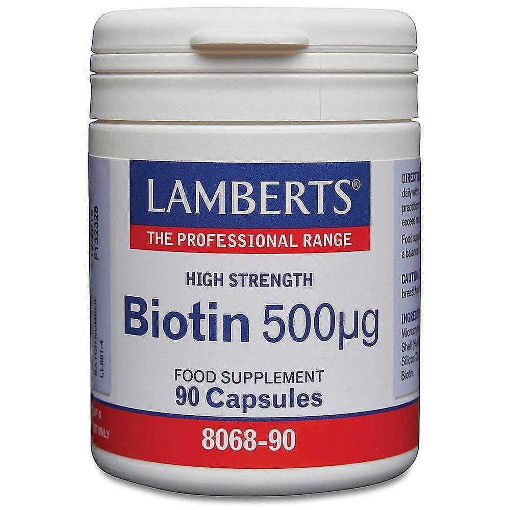 Lamberts High Strength Biotin 500ug 90 capsules - 3 Pack