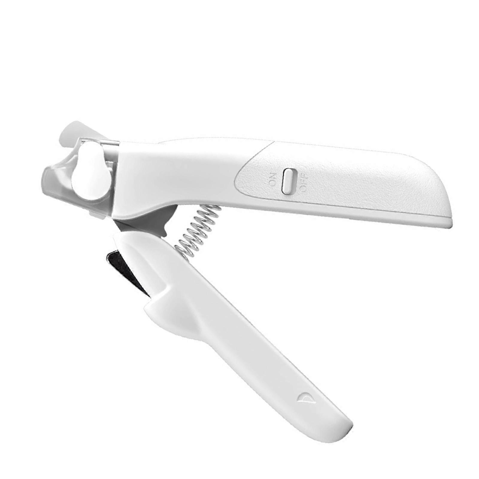 Cats Nail Trimmer Tool with LED Light Trimming Tool Home Use Labor-Saving Trimmer Prevents Splitting  White