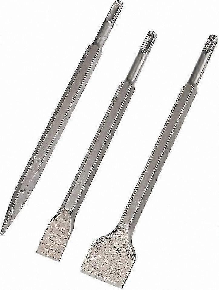 3-Piece Chisel Set for Concrete Drilling and Impact Hammer Use hwy