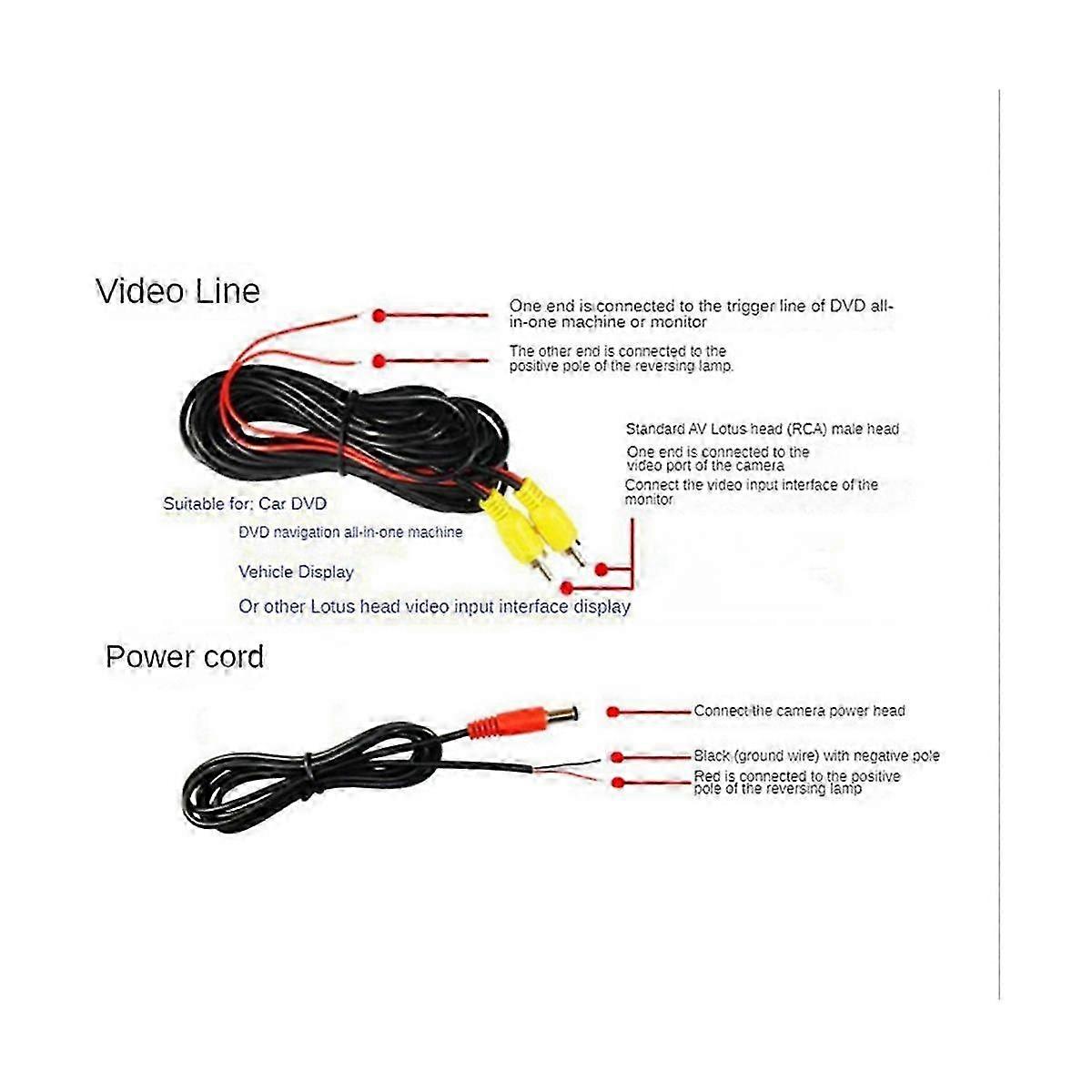 Rear View Camera Wide Degree 4.3inch TFT LCD Display or Monitor Waterproof Night Vision Reversing Backup, Monitor Camera