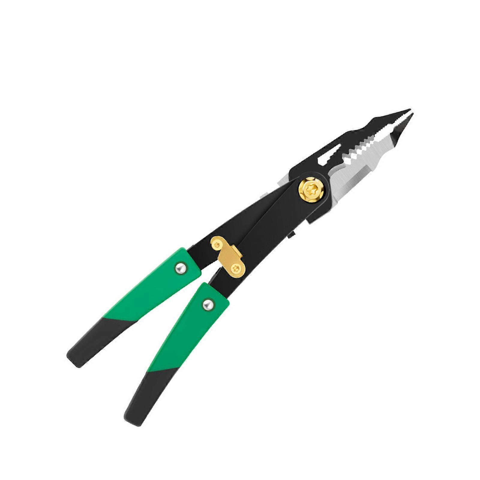 Professional Convertible Double Head Tool Electrical Wire Stripper And Tin Snips Practical Carbon Steel Construction Multicolor