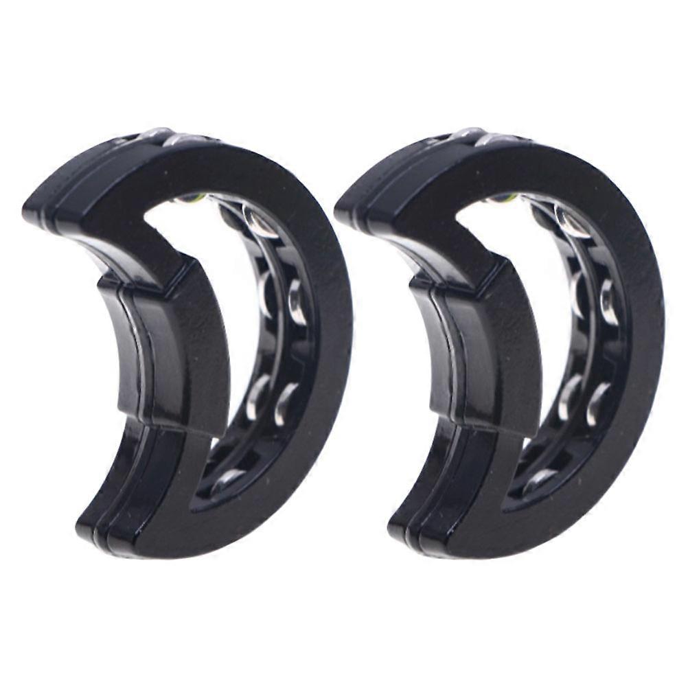 Mini Tambourine Hand Percussion Instruments for Decor 2Pcs Black Metal