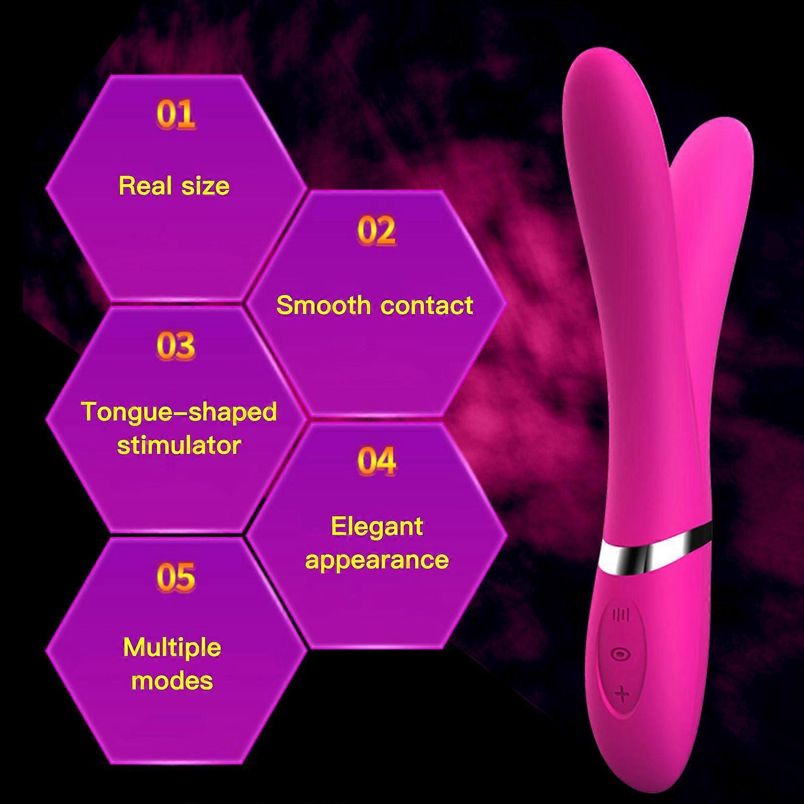 Double-ended Vibrator Tongue-shaped Stimulator Vibrating Flapping Waterproof Mute Sexual Toys for Women