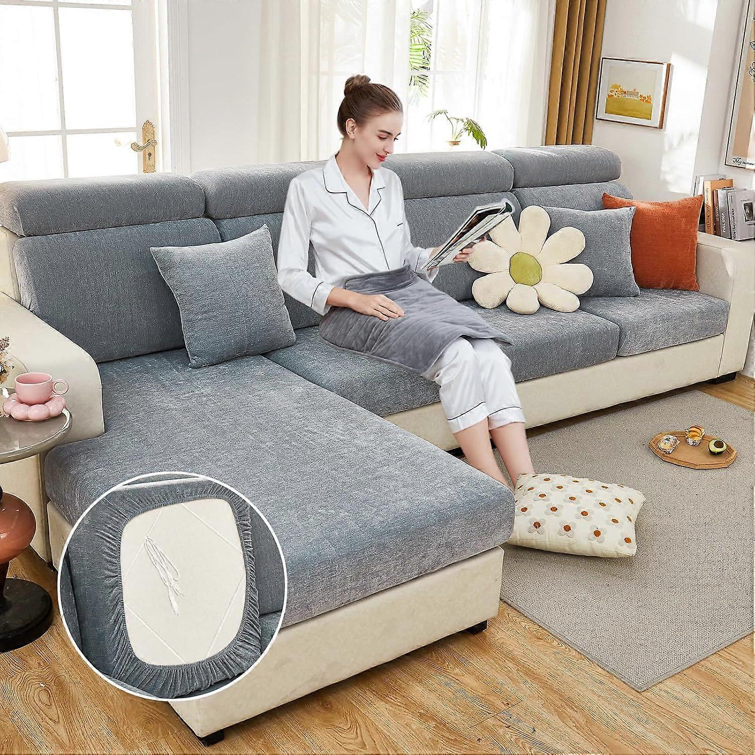 Couch Cover, Chenille Magic Sofa Cover, Sofa Covers Washable, Loveseat Covers