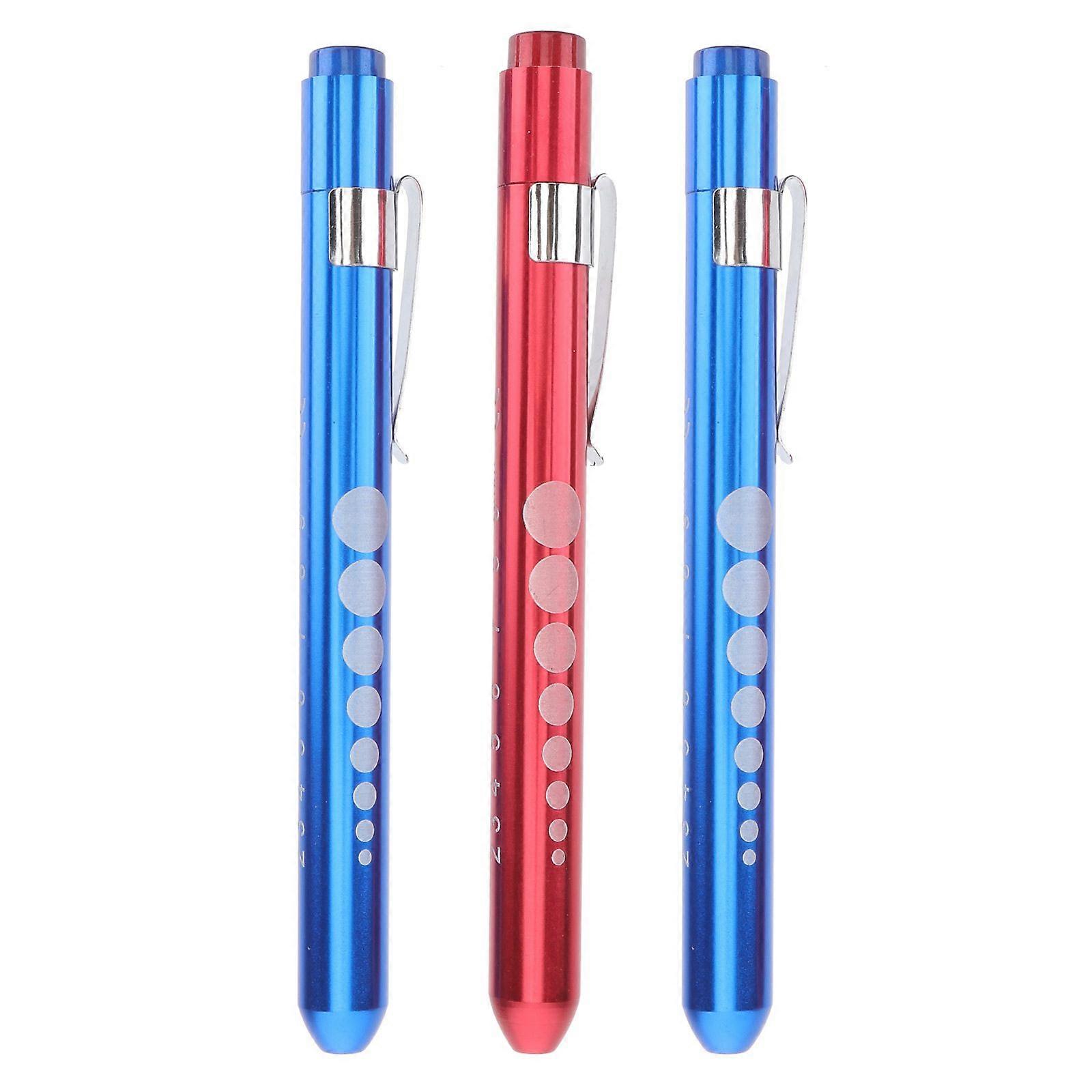 3pcs Reusable LED Penlight with White Light / Pupil Gauge (Random Color)