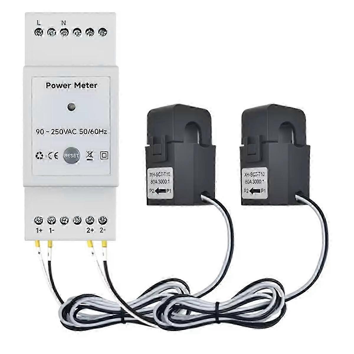Tuya Smart WiFi Energy Meter Bidirectional 2Channel Din Rail