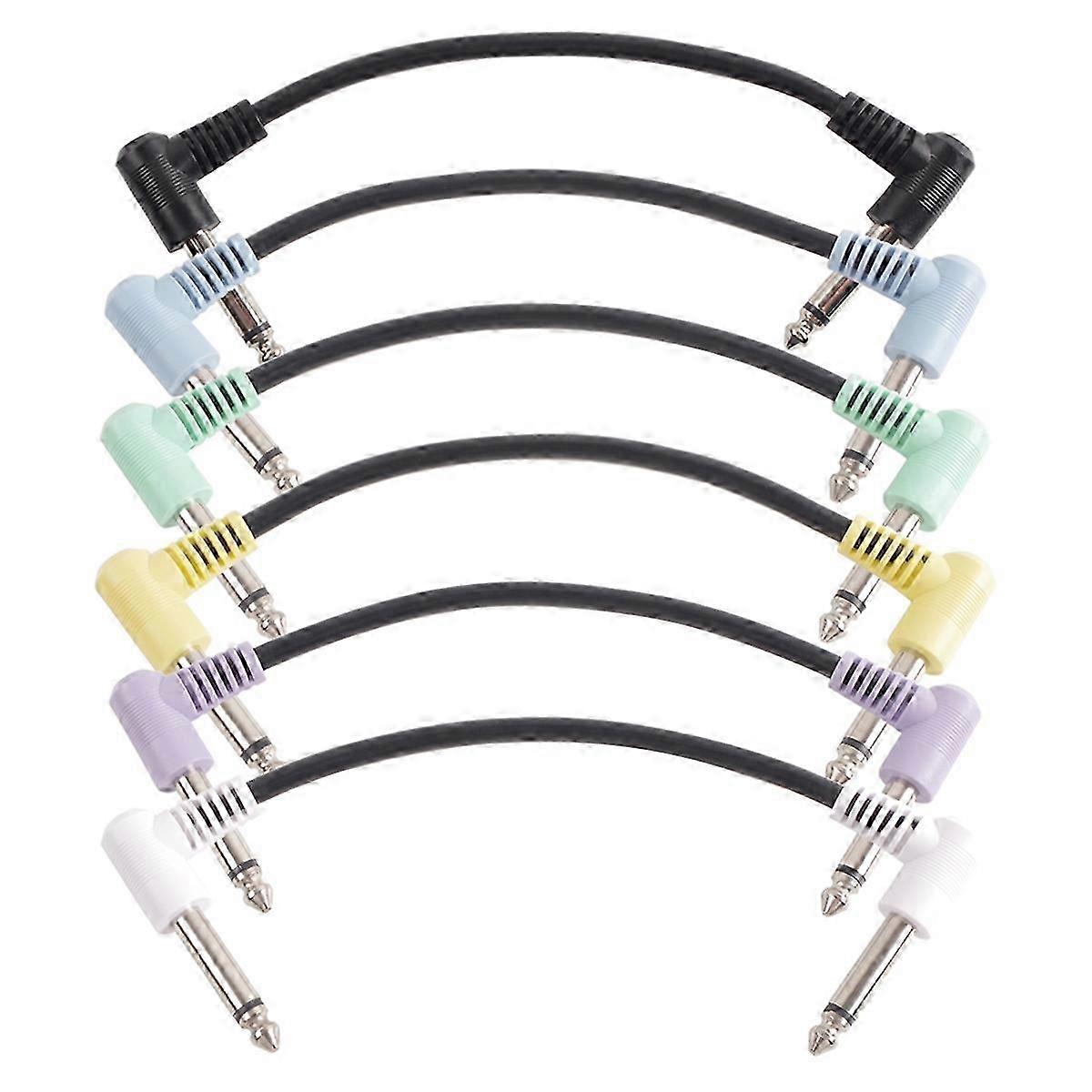 6 Packs 18cm Guitar Effect Pedal Round Patch Cables Multicolor