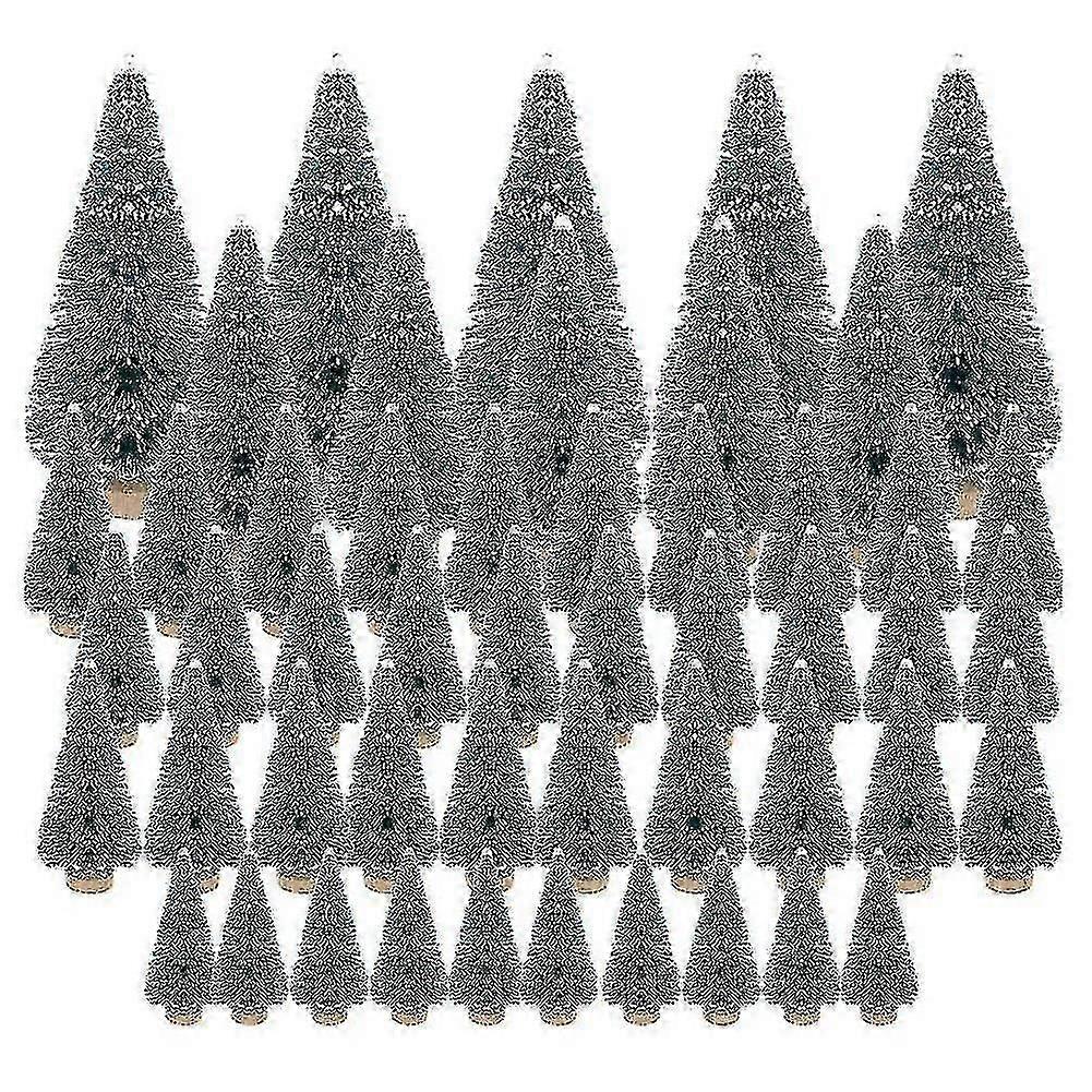 50pcs Miniature Artificial Christmas Tree Small Snow Frost Trees Pine