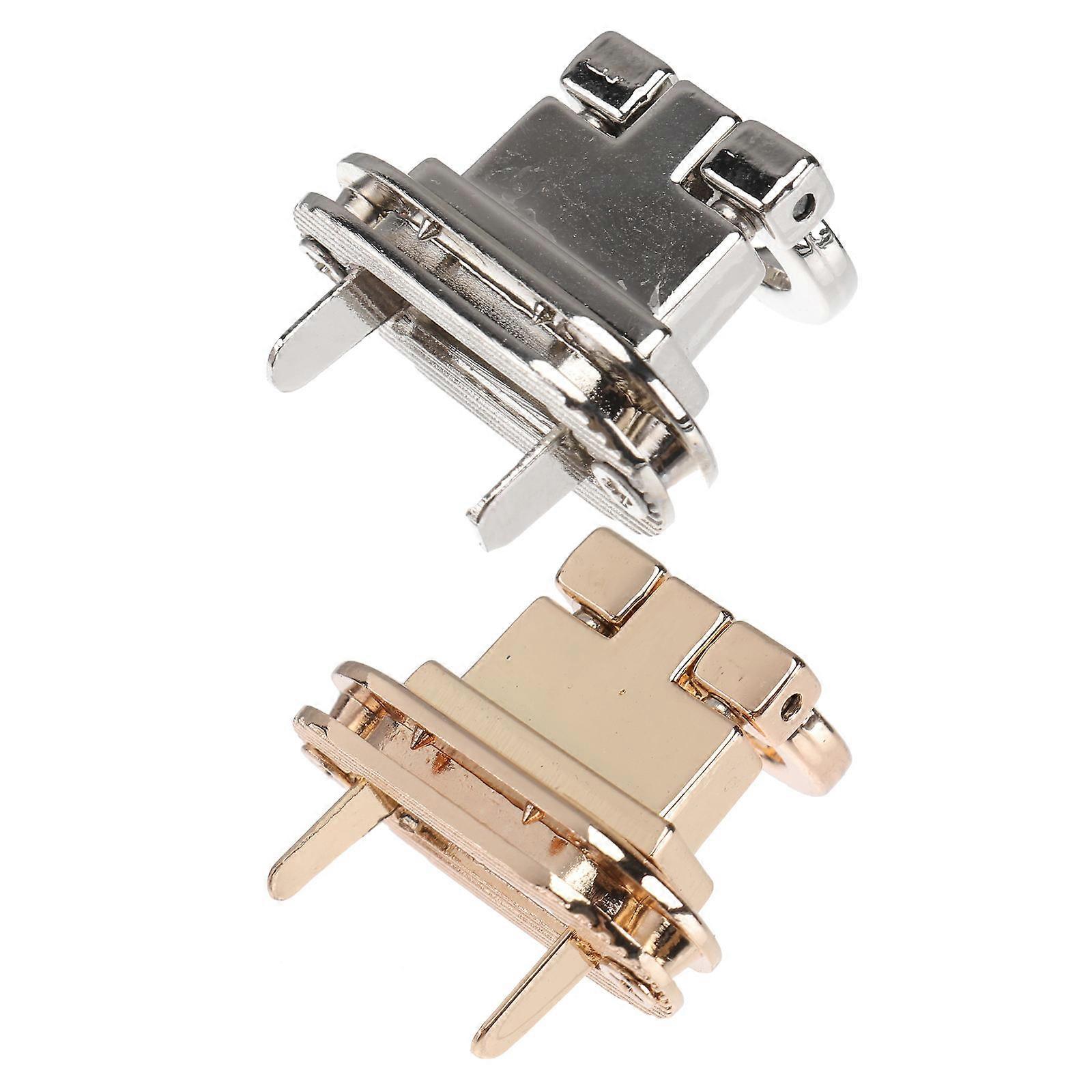 2pcs Practical Metal Locks for Purses and Bags Closure Accessory Light Golden Silver