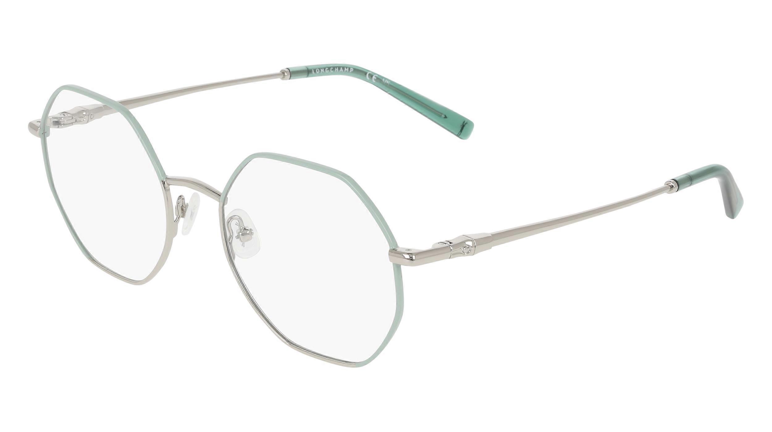 Eyewear Frames LONGCHAMP LO2166 045 SILVER/GREEN 54/19/145 FEMALE