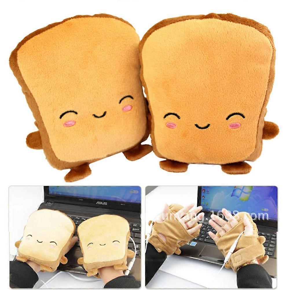 Heated Warm Gloves Fingerless Toast Pattern for Hand Warming 1Pair