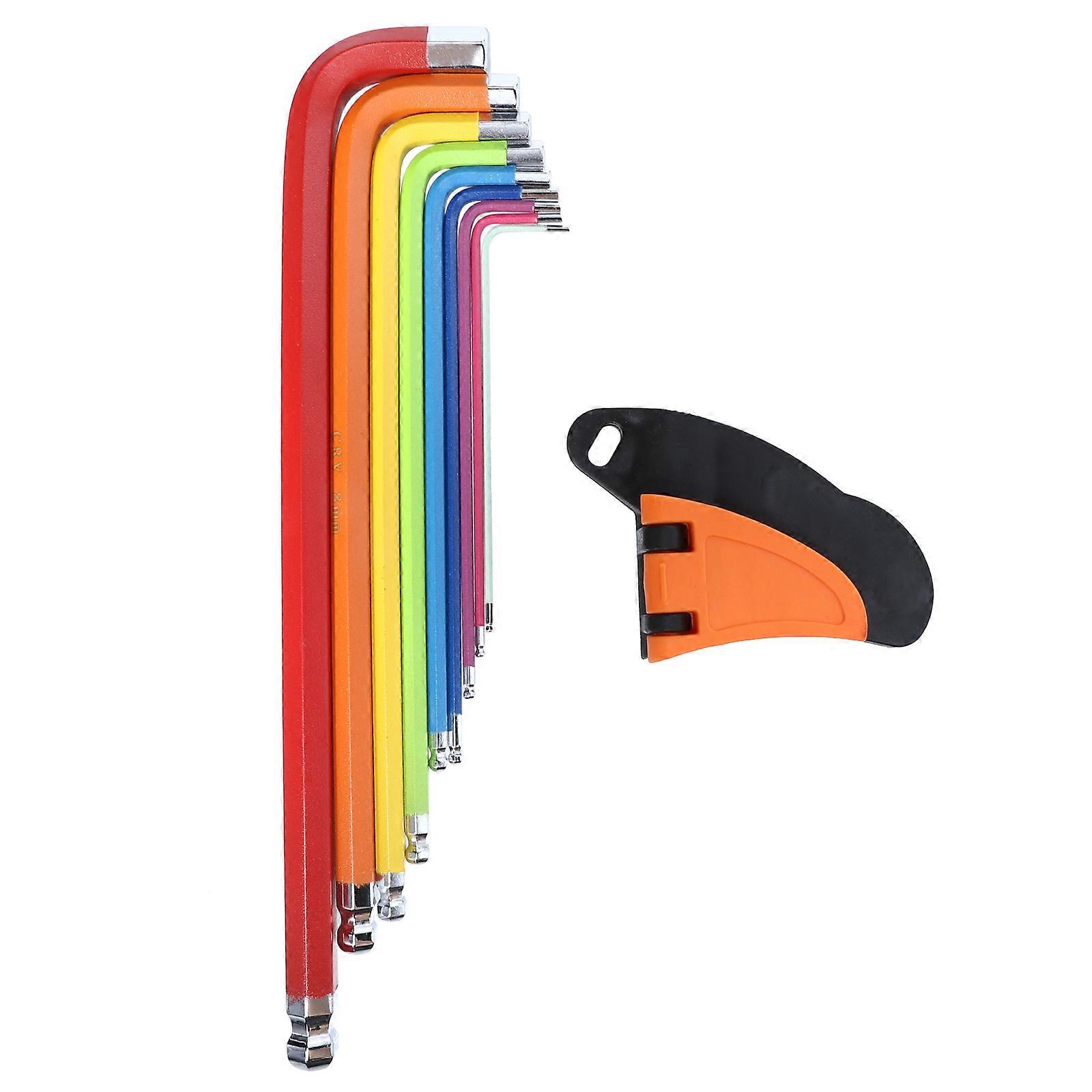 Steel Wrench 9Pcs Colored Hexagon Set for Repair Tasks