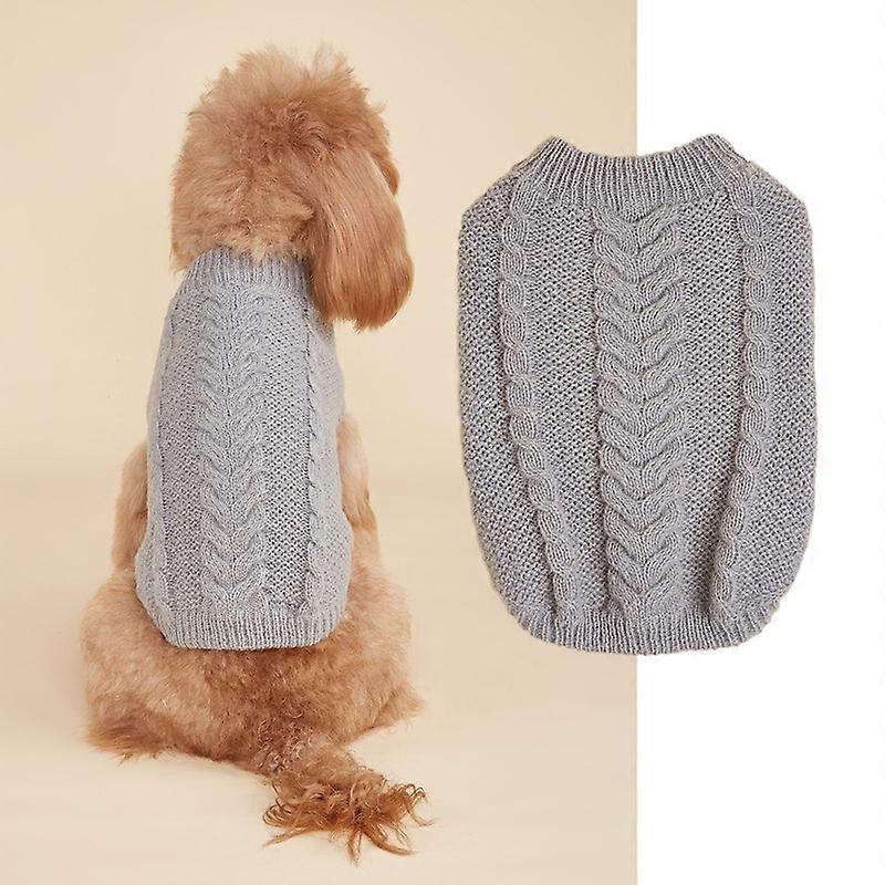 Casual simple solid color small dog knitted two-legged dog twist texture pullover pet sweater