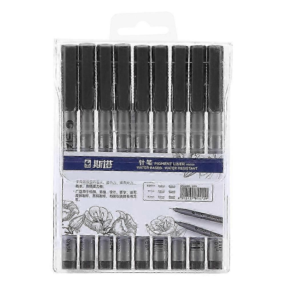 2025 Latest Model STA 9pcs Different Tip Sizes Water Based Brush Pen Set