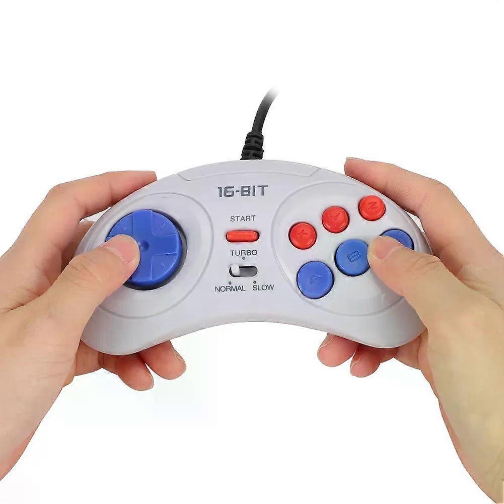 16Bit 9-Pin Mini Handheld Game Console Ergonomic Gaming Controller with Turbo function for Sega Game Controller Game Console