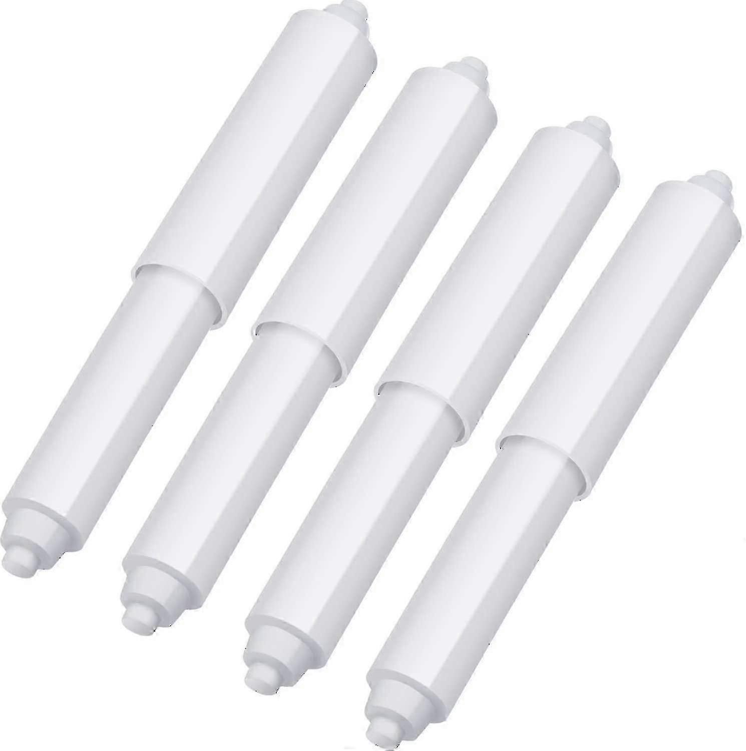 4-Piece Plastic Toilet Paper Holder Roller Replacement - Spring Loaded Insert (White)
