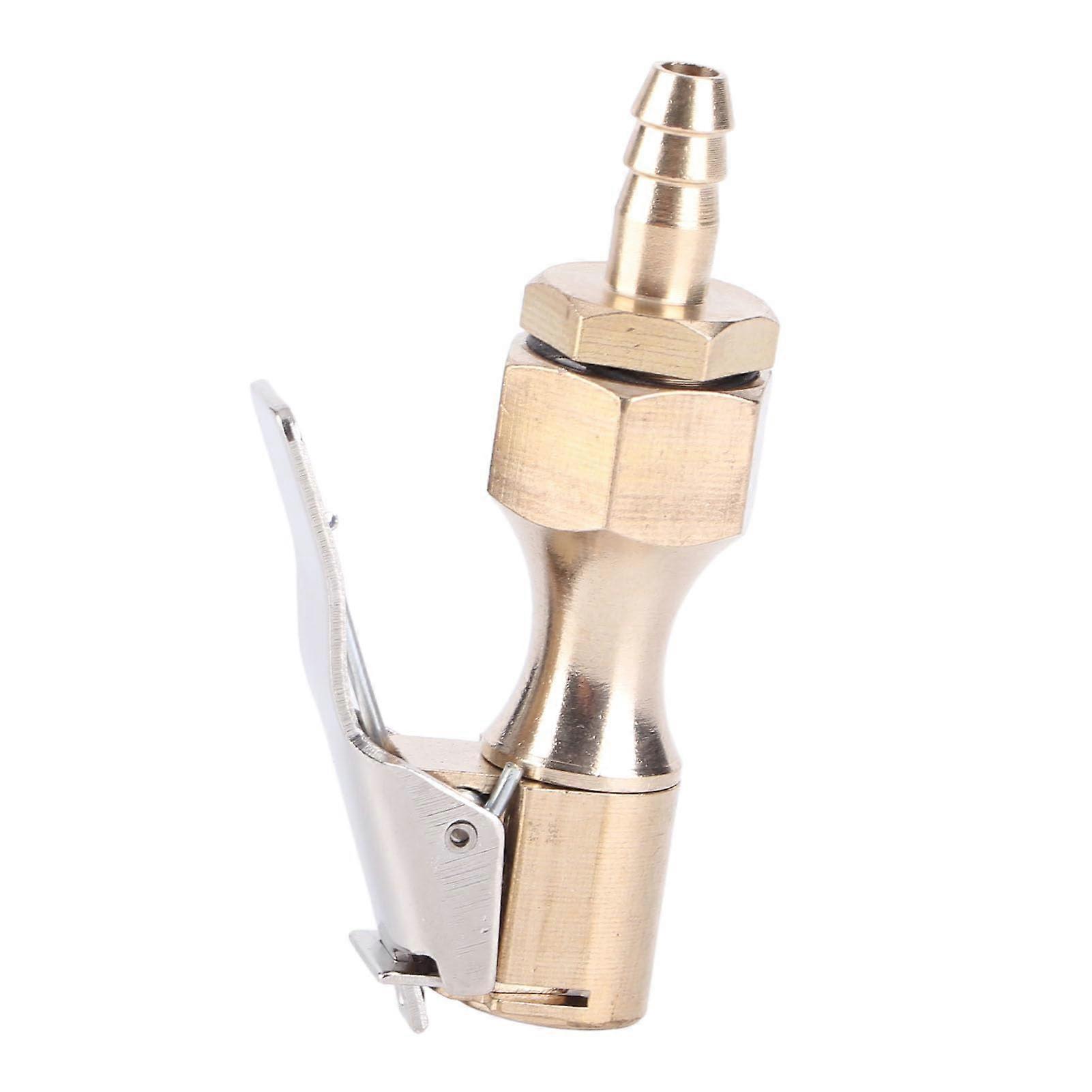 Brass Tire Inflator LockOn Chuck Adapter With 6.5mm Barb Connector For Motorcycle And Car Tire Inflation