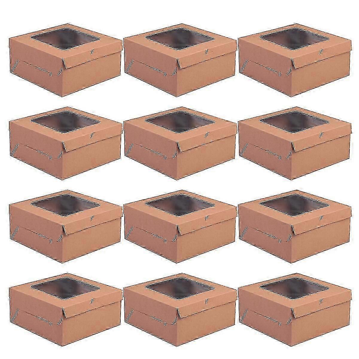 12pcs Handy Cake Wrapping Boxes Paper Cupcake Packing Box
