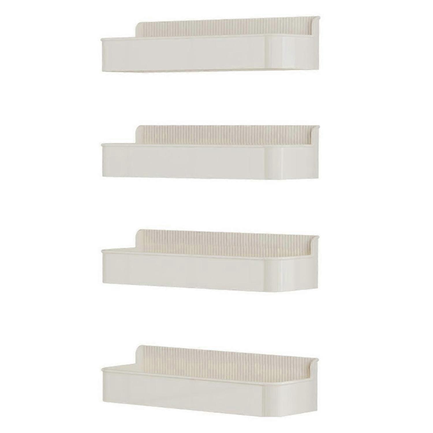 Magnetic Kitchen Shelves for Refrigerator Side - White Plastic Spice Seasoning Rack, Multi-Function