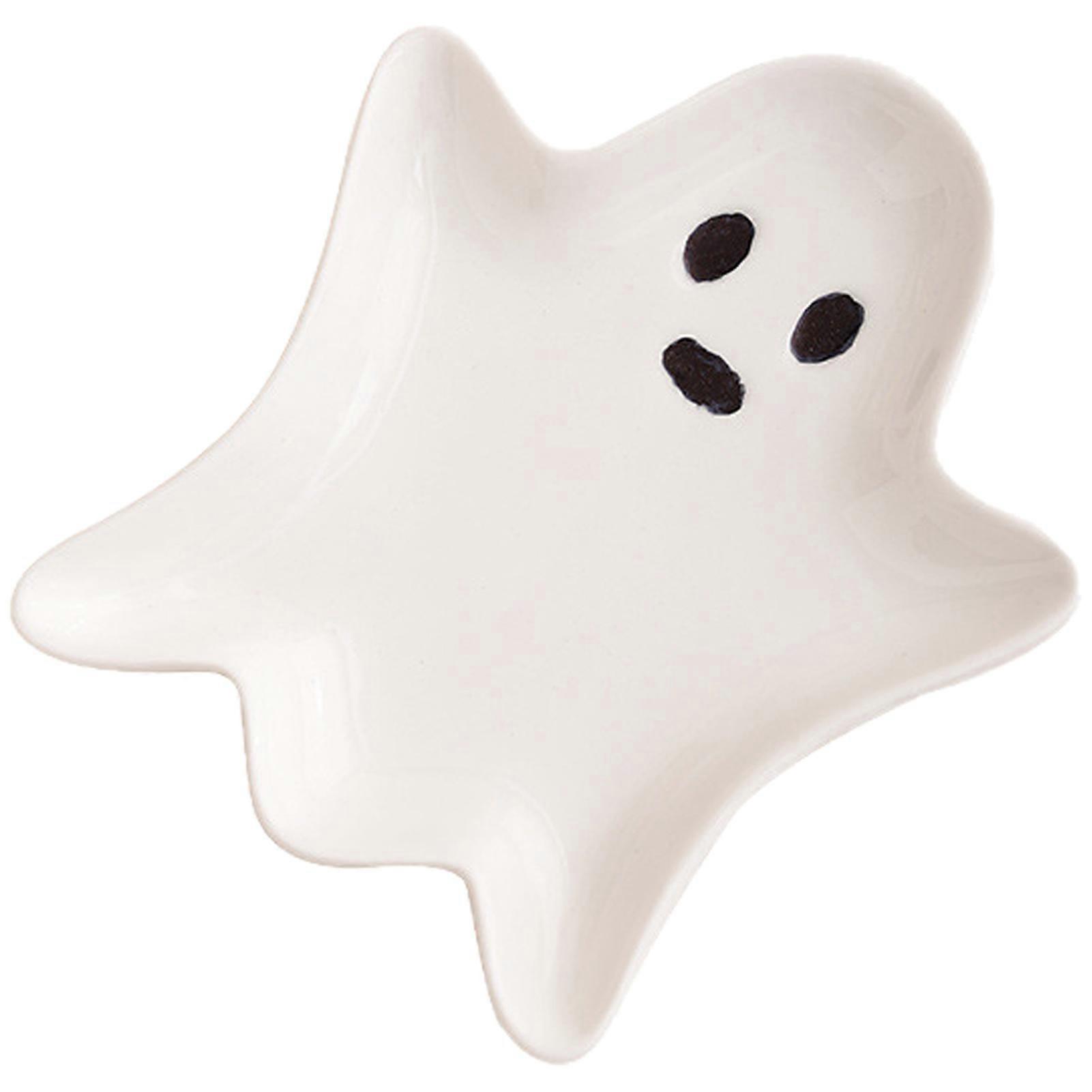 Halloween Ghost Ceramic Spoon Rest White Kitchen Utensil Holder with Spatula