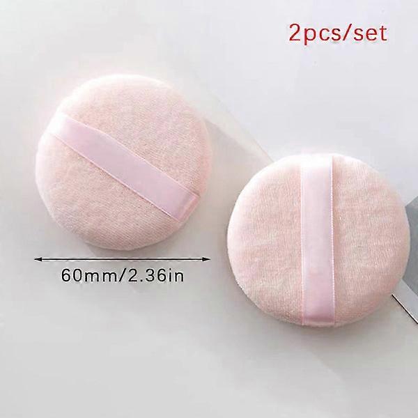 2pcs Soft Face Beauty Sponge Puff Pads Face Foundation Cosmet Apricot 60mm