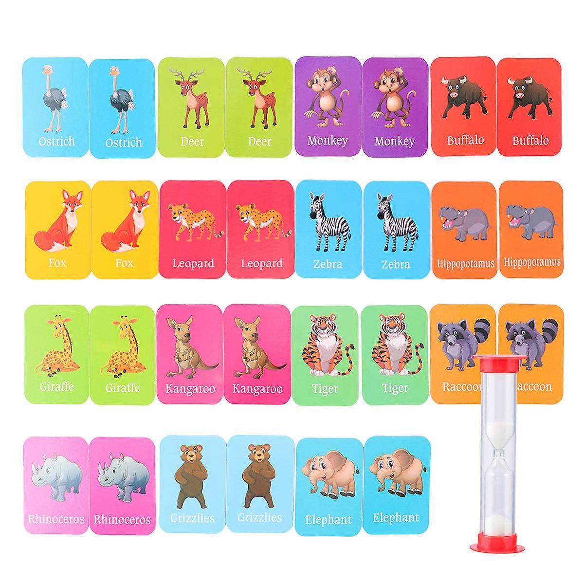 Educational Toys Animal Recognition Cards Memory Training Game for Children 1Set