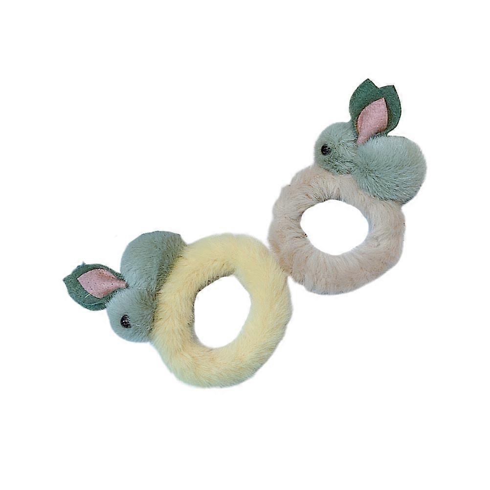 Plush Rabbit Hair Ring Creative Hair Bands for Decoration 2Pcs Set
