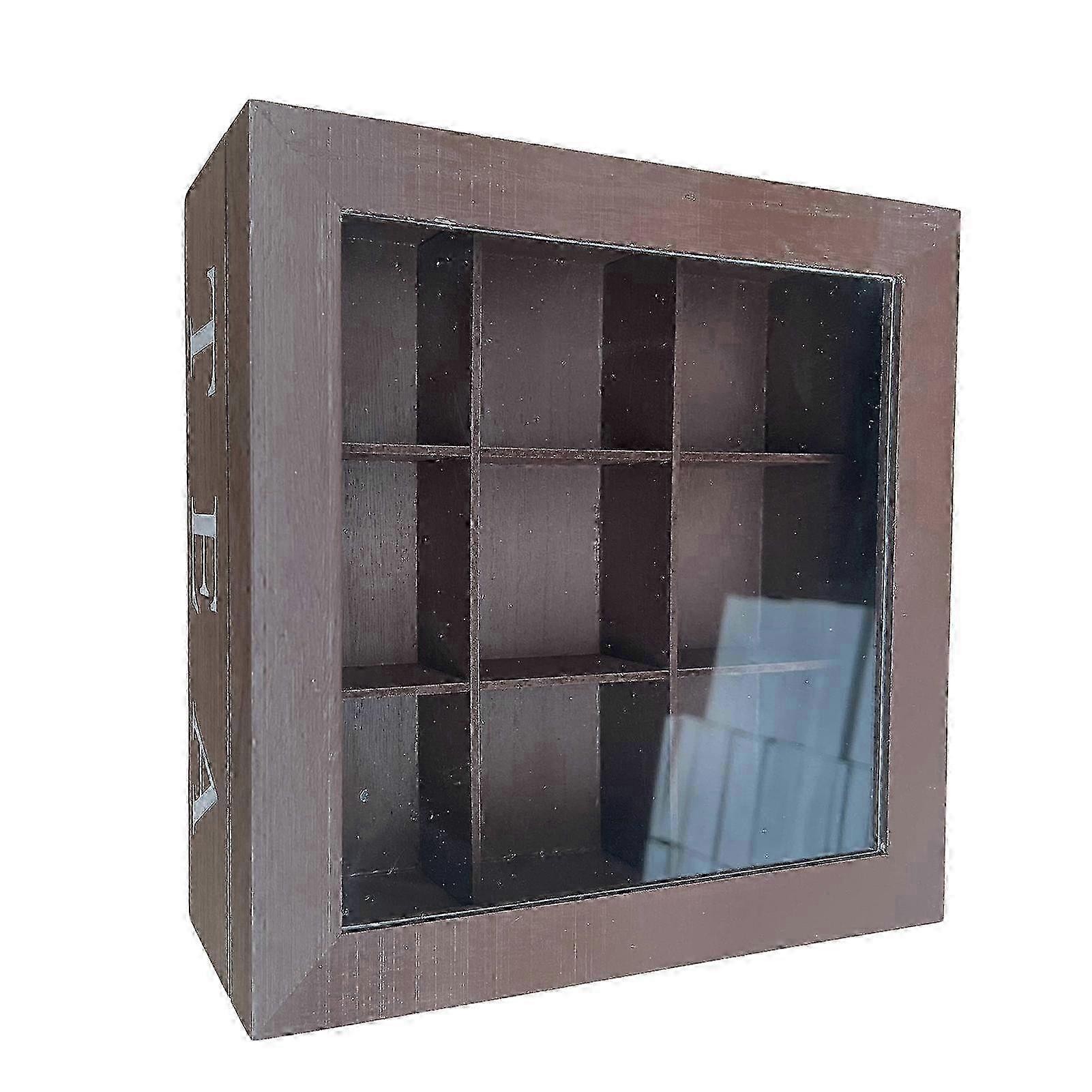 9 Cells Wooden Storage Box Storage Box With Visible Lid