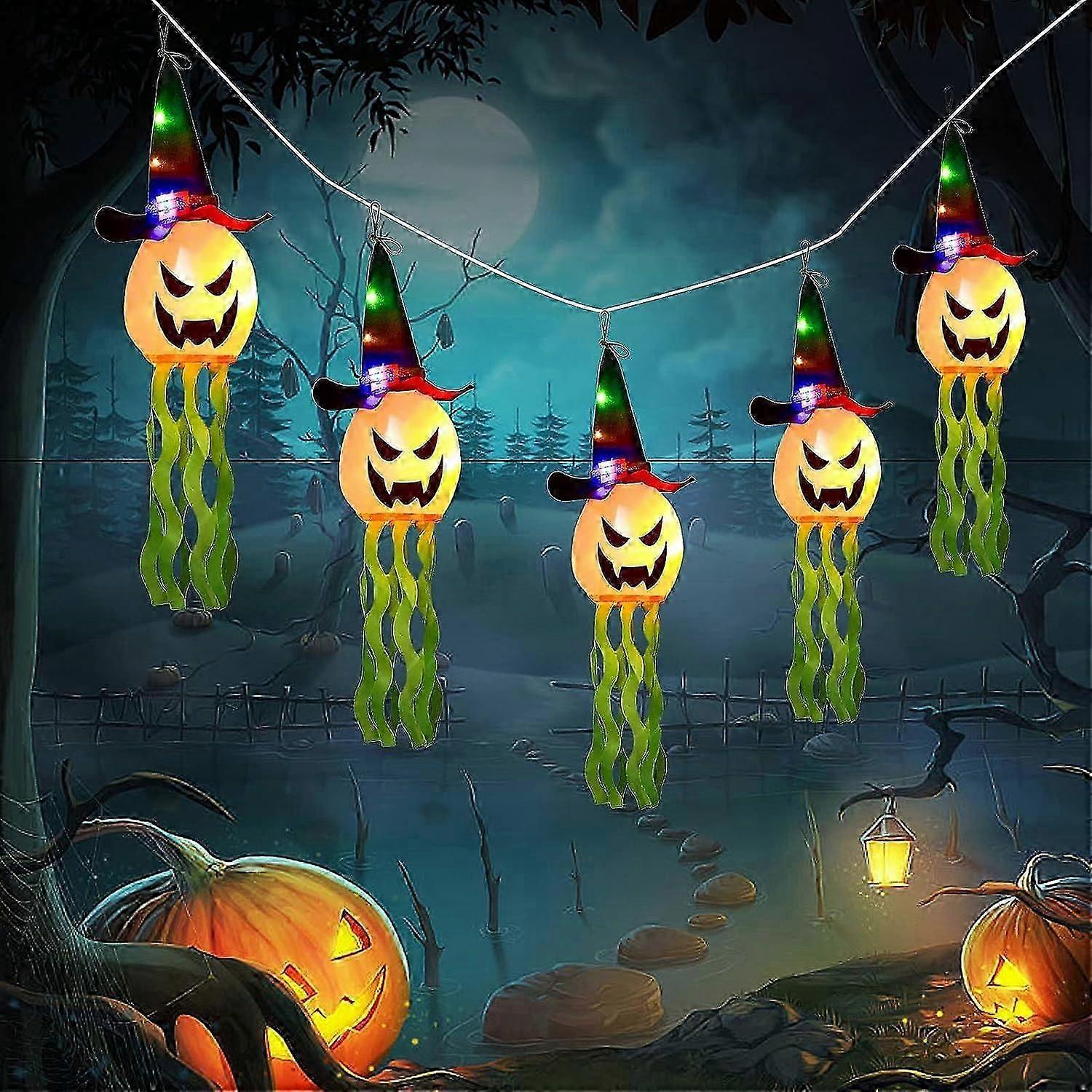 Pack Halloween Fairy Lights with Witch Hat, 22m, Battery Operated, 100 LEDs, for Halloween, Party, Gardens