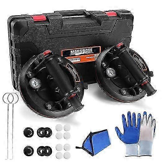 Heavy Duty Suction Cups with Pressure Gauge, Glass Suction Cups to Lift Large Glass,880 lbs Load Capacity, Suction Cups with Carrying Case for Window,