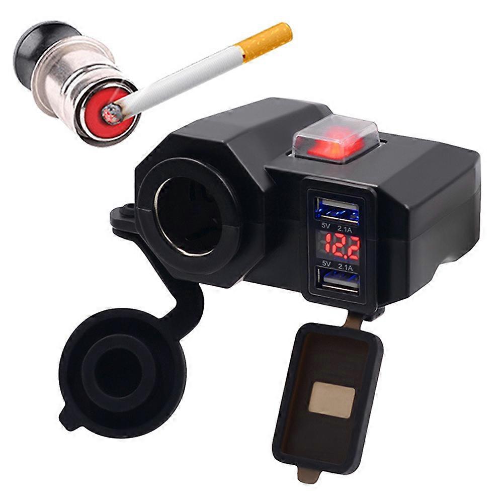 Waterproof Motorbike USB Charger with Voltmeter and Power Socket