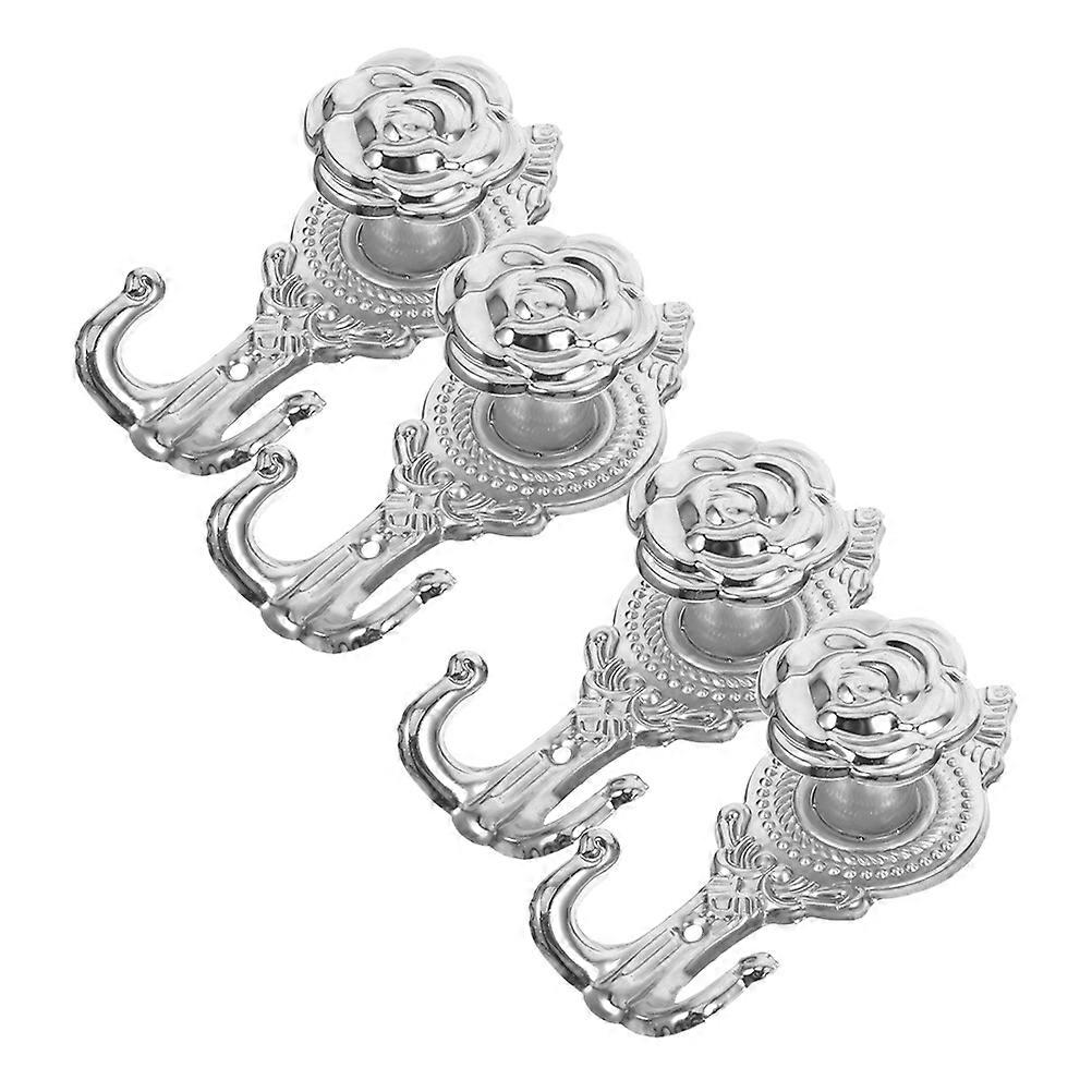 Hat Hooks Rose Wall Hooks for Hanging 20Pcs Silver Metal Flower Pattern