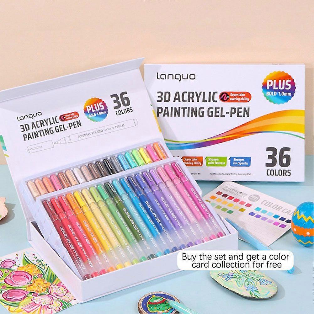 3D Acrylic Gel Pens Quick Dry, Waterproof, Multi-Surface Markers for Art, Crafts, DIY Projects & School Use 36/54Colors